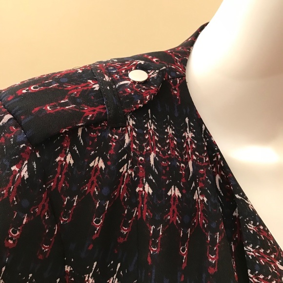 H&M Open Front Print Blazer Jacket Zip Pockets - Picture 8 of 15